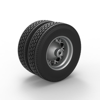 Rear custom wheel of semi truck Version 6 Scale 1:25 - Thumbnail 8