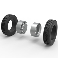 Rear custom wheel of semi truck Version 6 Scale 1:25 - Thumbnail 9