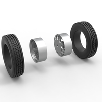 Rear custom wheel of semi truck Version 6 Scale 1:25 - Thumbnail 10