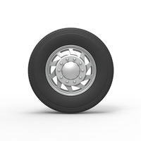 Front custom wheel of semi truck Version 7 Scale 1:25 - Thumbnail 5