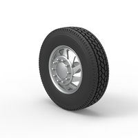 Front custom wheel of semi truck Version 7 Scale 1:25 - Thumbnail 6