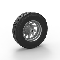 Front custom wheel of semi truck Version 7 Scale 1:25 - Thumbnail 7