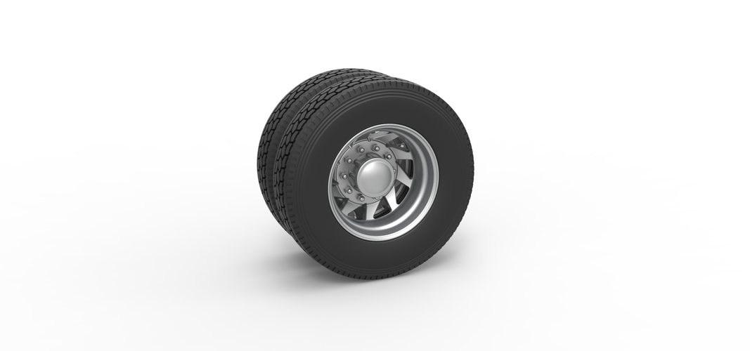 Rear custom wheel of semi truck Version 7 Scale 1:25 3D Print 520744