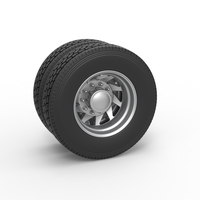 Small Rear custom wheel of semi truck Version 7 Scale 1:25 3D Printing 520744