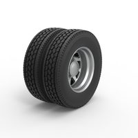 Rear custom wheel of semi truck Version 7 Scale 1:25 - Thumbnail 2