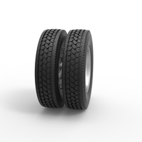 Rear custom wheel of semi truck Version 7 Scale 1:25 - Thumbnail 3