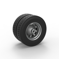 Rear custom wheel of semi truck Version 7 Scale 1:25 - Thumbnail 8