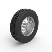 Front custom wheel of semi truck Version 8 Scale 1:25 - Thumbnail 2