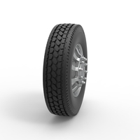 Front custom wheel of semi truck Version 8 Scale 1:25 - Thumbnail 3