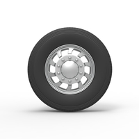 Front custom wheel of semi truck Version 8 Scale 1:25 - Thumbnail 5