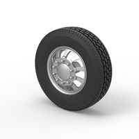 Front custom wheel of semi truck Version 8 Scale 1:25 - Thumbnail 7