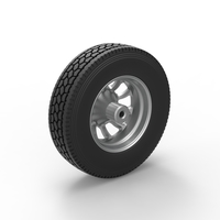 Front custom wheel of semi truck Version 8 Scale 1:25 - Thumbnail 8