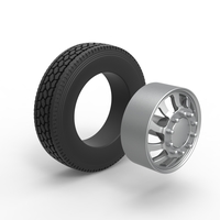 Front custom wheel of semi truck Version 8 Scale 1:25 - Thumbnail 9