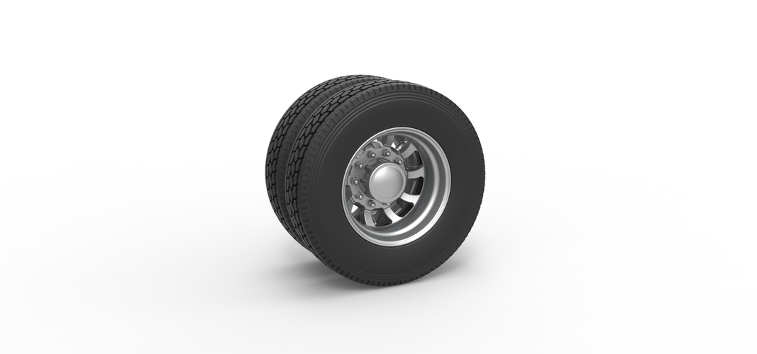 Rear custom wheel of semi truck Version 8 Scale 1:25 3D Print 520766