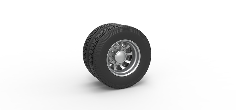 Rear custom wheel of semi truck Version 8 Scale 1:25