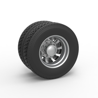 Rear custom wheel of semi truck Version 8 Scale 1:25 - Thumbnail 1