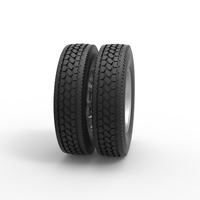 Rear custom wheel of semi truck Version 8 Scale 1:25 - Thumbnail 3