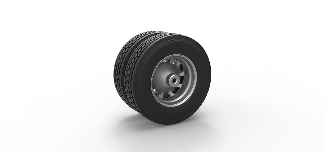 Rear custom wheel of semi truck Version 8 Scale 1:25 3D Print 520773