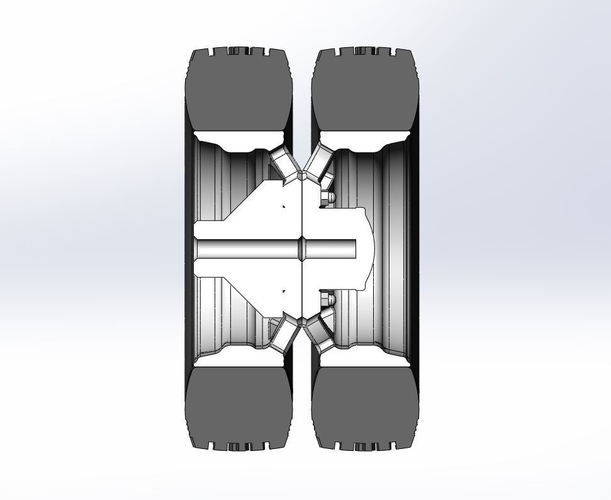 Rear custom wheel of semi truck Version 8 Scale 1:25 3D Print 520776