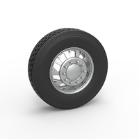 Front custom wheel of semi truck Version 9 Scale 1:25 - Thumbnail 1