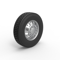 Front custom wheel of semi truck Version 9 Scale 1:25 - Thumbnail 2