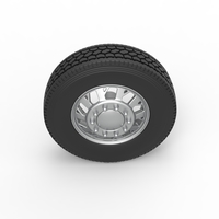 Front custom wheel of semi truck Version 9 Scale 1:25 - Thumbnail 6