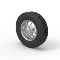 Front custom wheel of semi truck Version 9 Scale 1:25 - Thumbnail 7
