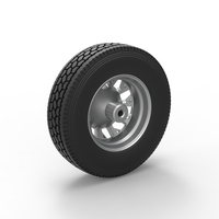 Front custom wheel of semi truck Version 9 Scale 1:25 - Thumbnail 8