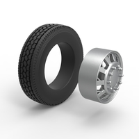 Front custom wheel of semi truck Version 9 Scale 1:25 - Thumbnail 9