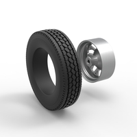 Front custom wheel of semi truck Version 9 Scale 1:25 - Thumbnail 10