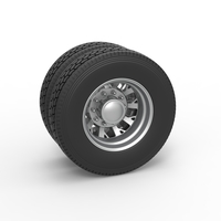 Rear custom wheel of semi truck Version 9 Scale 1:25 - Thumbnail 1