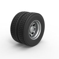 Rear custom wheel of semi truck Version 9 Scale 1:25 - Thumbnail 2