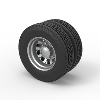 Rear custom wheel of semi truck Version 9 Scale 1:25 - Thumbnail 7