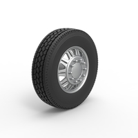 Front custom wheel of semi truck Version 10 Scale 1:25 - Thumbnail 2