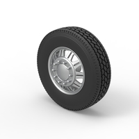 Front custom wheel of semi truck Version 10 Scale 1:25 - Thumbnail 7