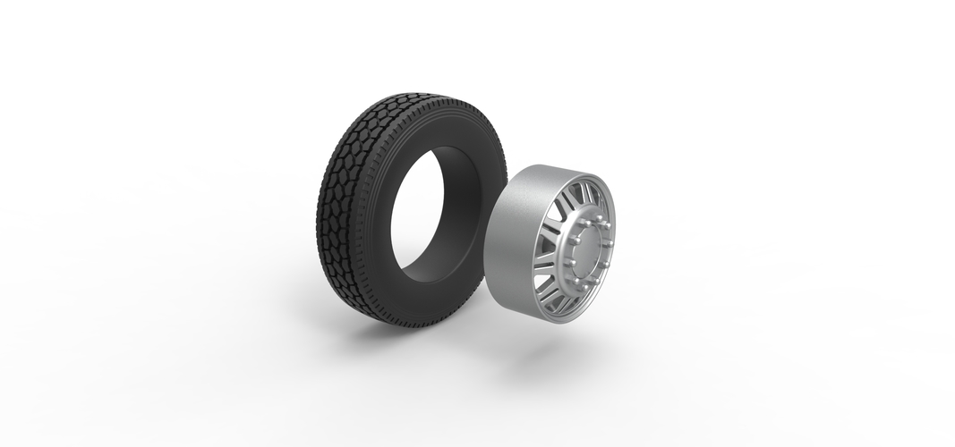 Front custom wheel of semi truck Version 10 Scale 1:25 3D Print 520807
