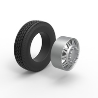 Front custom wheel of semi truck Version 10 Scale 1:25 - Thumbnail 9