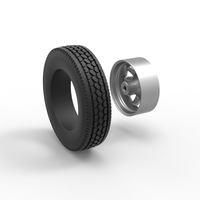 Front custom wheel of semi truck Version 10 Scale 1:25 - Thumbnail 10