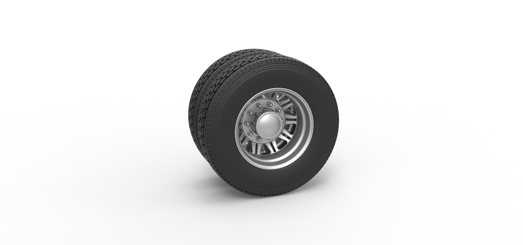 Rear custom wheel of semi truck Version 10 Scale 1:25 3D Print 520811