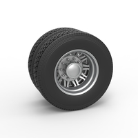 Small Rear custom wheel of semi truck Version 10 Scale 1:25 3D Printing 520811