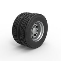 Rear custom wheel of semi truck Version 10 Scale 1:25 - Thumbnail 2