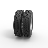 Rear custom wheel of semi truck Version 10 Scale 1:25 - Thumbnail 3