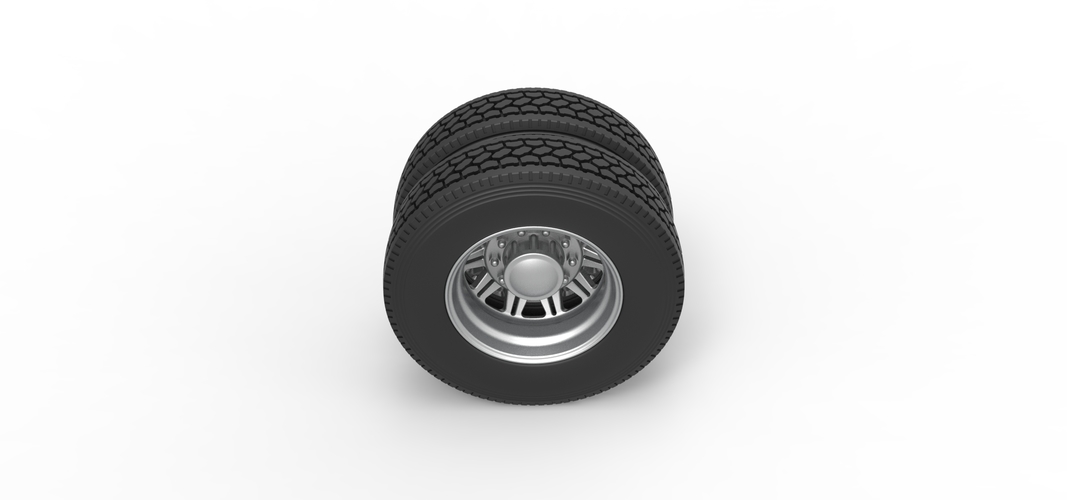 Rear custom wheel of semi truck Version 10 Scale 1:25 3D Print 520816