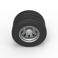 Rear custom wheel of semi truck Version 10 Scale 1:25 - Thumbnail 6