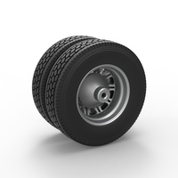 Rear custom wheel of semi truck Version 10 Scale 1:25 - Thumbnail 8