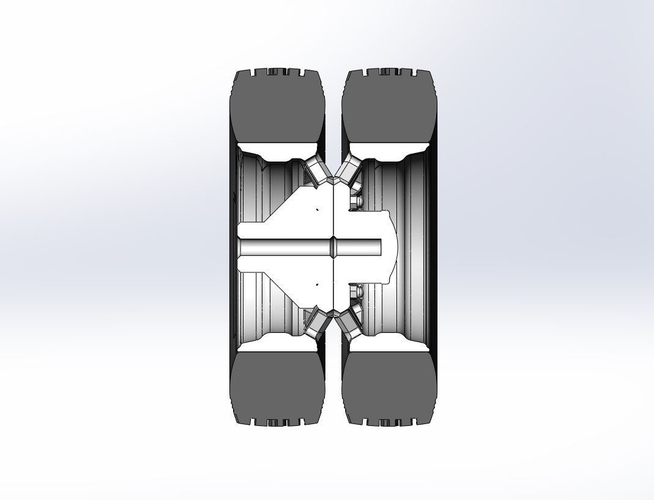 Rear custom wheel of semi truck Version 10 Scale 1:25 3D Print 520821