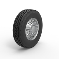 Front custom wheel of semi truck Version 11 Scale 1:25 - Thumbnail 2