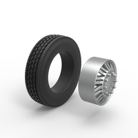 Front custom wheel of semi truck Version 11 Scale 1:25 - Thumbnail 9