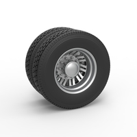 Rear custom wheel of semi truck Version 11 Scale 1:25 - Thumbnail 1