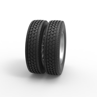 Rear custom wheel of semi truck Version 11 Scale 1:25 - Thumbnail 3